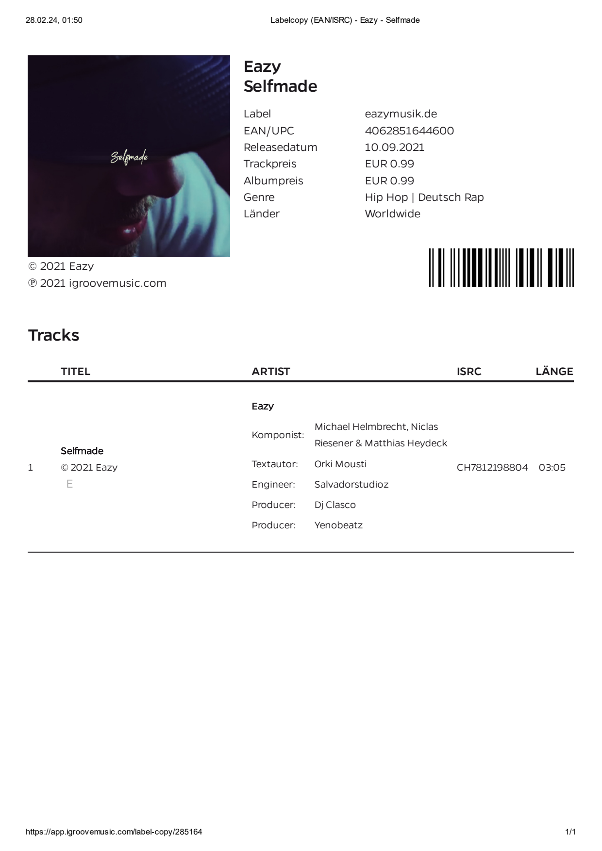 Original-Labelcopy Selfmade, Seite 3 von 9